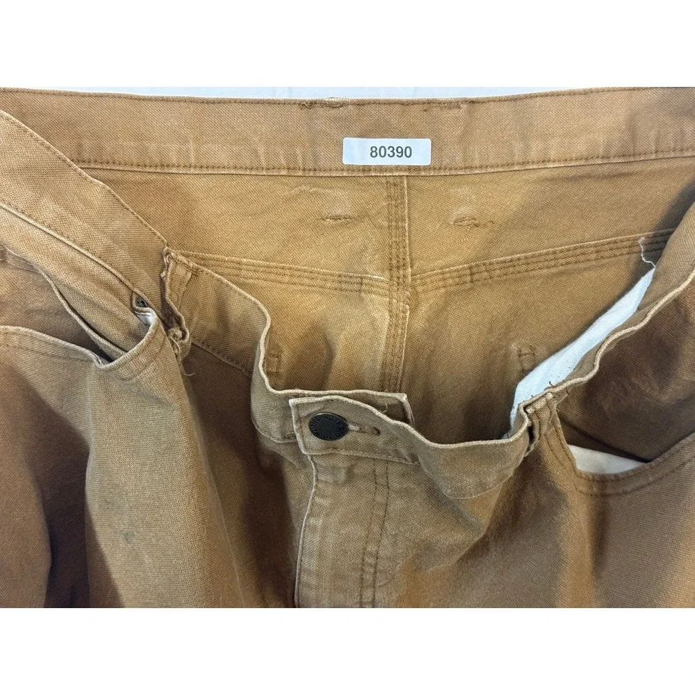 Dickies Mens Brown Duck Canvas Carpenter Pants Workwear Utility 38x29